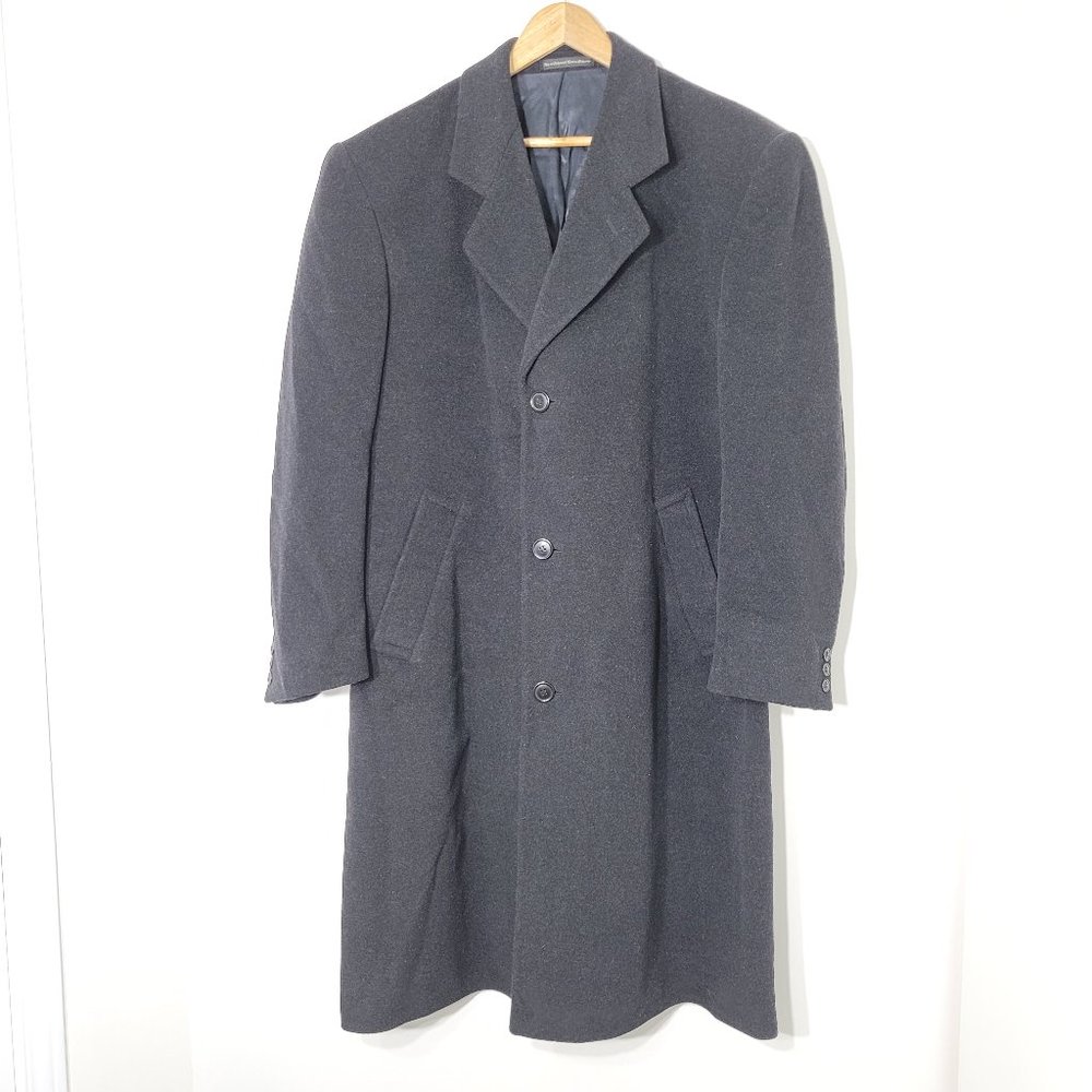 Oscar de la Renta Men's Dark Gray Wool Overcoat